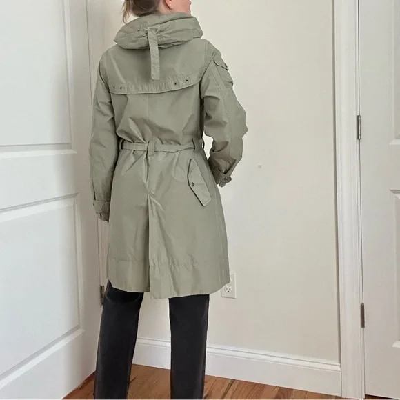 H&M Green Trench Coat with Belt and Adjustable Cuffs - Picture 7 of 12